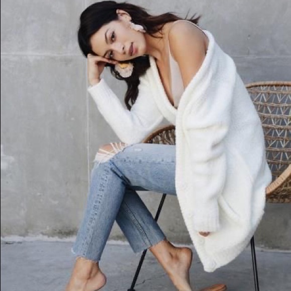 Sincerely Jules Chunky Ivory Reed Cardigan Size XS - Picture 5 of 8